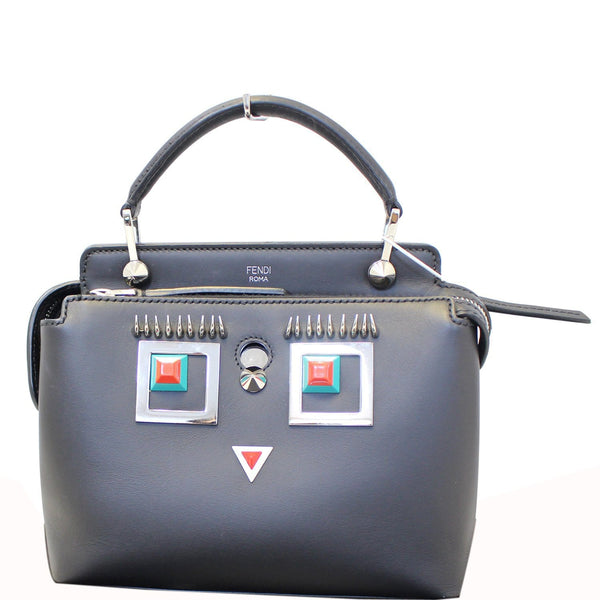 Fendi DotCom Faces Click Top Handle Leather Shoulder Bag