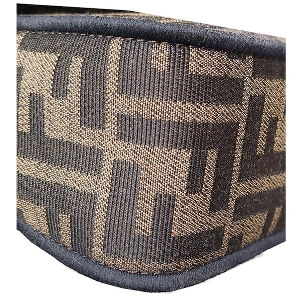 FENDI Mini Baguette Zucca Canvas Shoulder Bag Brown
