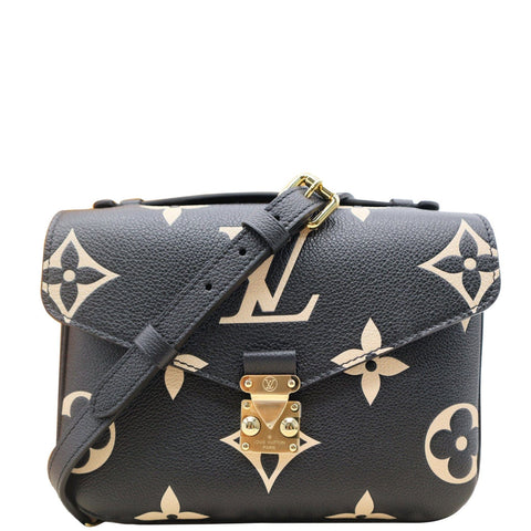 LOUIS VUITTON Metis Pochette Bicolor Empreinte Leather Crossbody Bag Black
