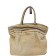 Prada Nappa Frills Shopping Beige Leather Tote Bag - Full View