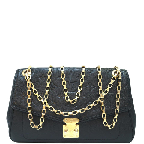 LOUIS VUITTON Black Monogram Empreinte Leather St Germain Bag