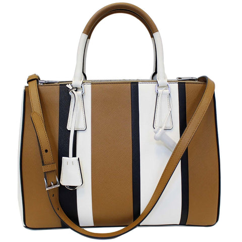 PRADA Galleria Baiadera Striped Saffiano Leather Tote Bag