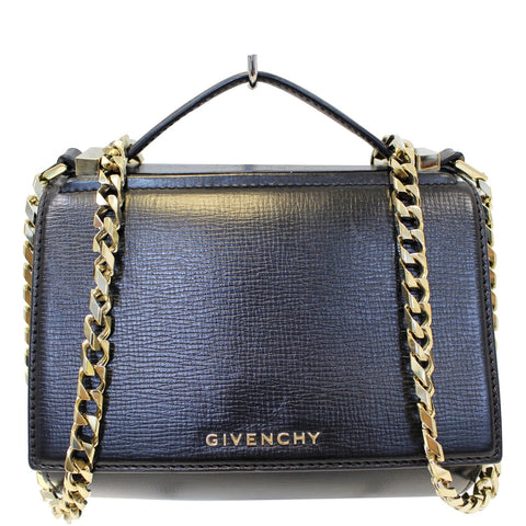 GIVENCHY Mini Pandora Box Calfskin Leather Chain Crossbody Bag Black