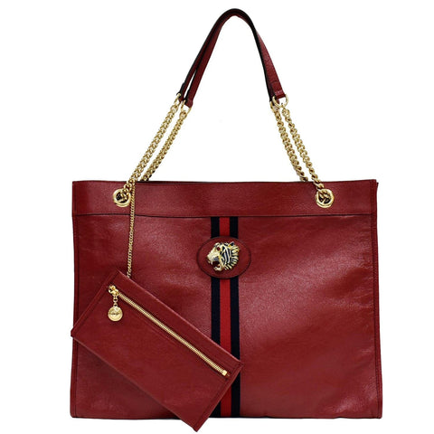 GUCCI Rajah Large Leather Tote Shoulder Bag Red 537219  - Hot Deals