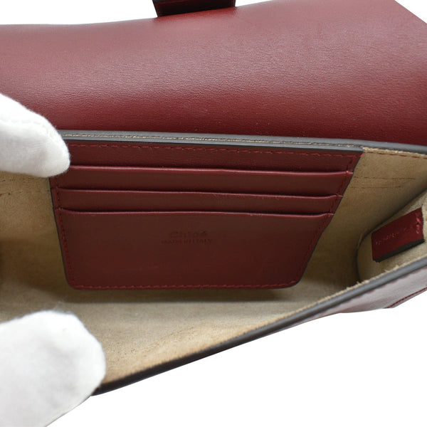 CHLOE Mini Faye Suede Calfskin Leather Shoulder Bag Red