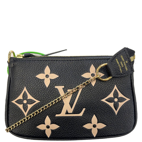 LOUIS VUITTON Mini Pochette Bicolor Monogram Empreinte Accessories Pouch Black