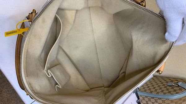 LOUIS VUITTON Saleya GM Damier Azur Shoulder Bag White