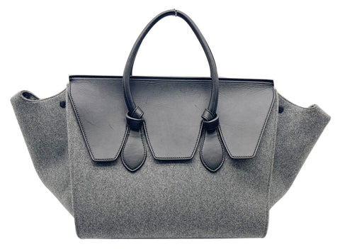 CELINE Tie Knot Felt Calfskin Tote Bag Grey/Black