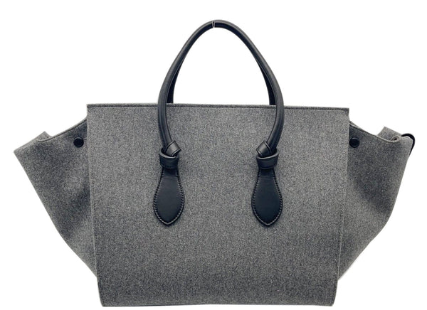CELINE Tie Knot Felt Calfskin Tote Bag Grey/Black
