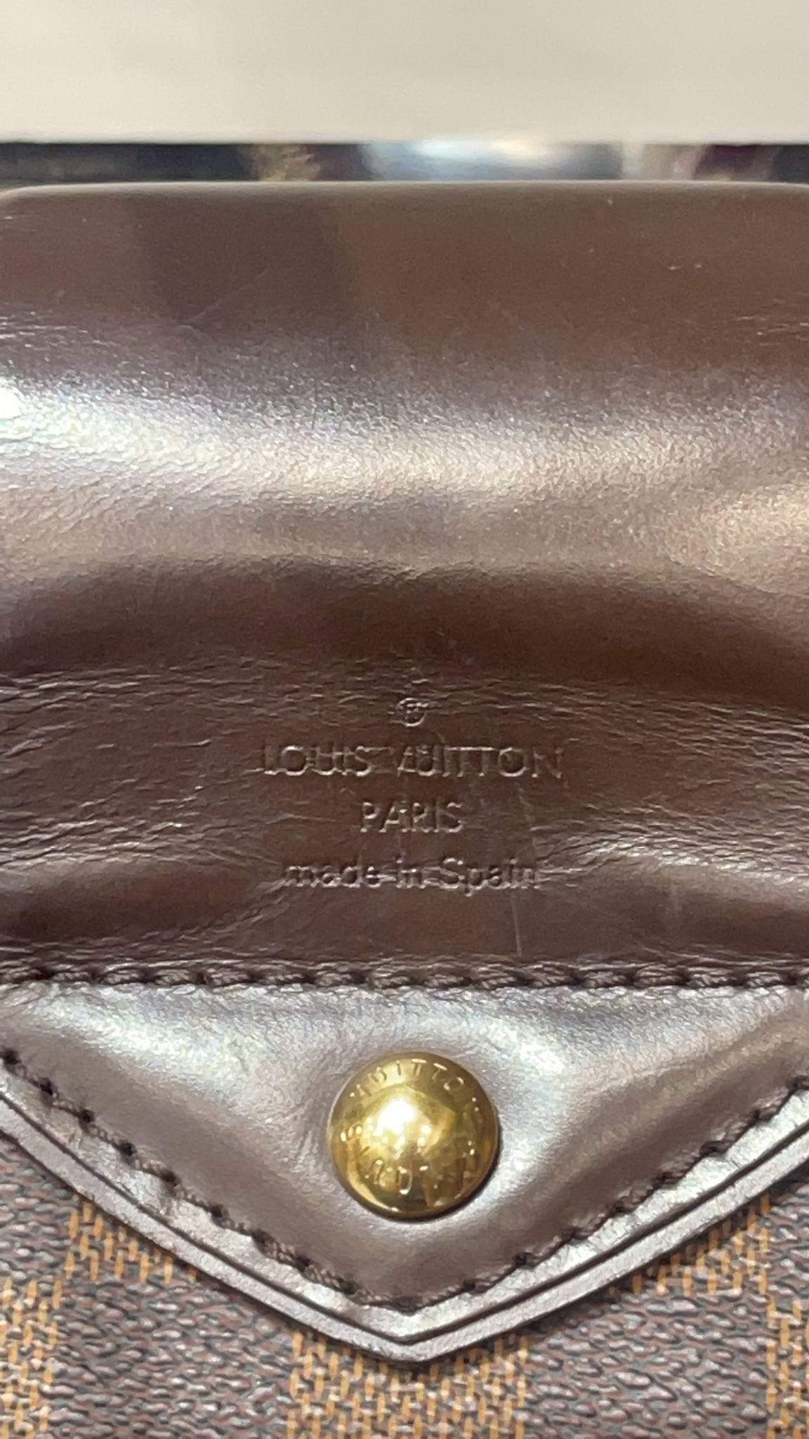 LOUIS VUITTON Sistina PM Shoulder Bag Damier Ebene Leather Brown N41542  70YB084