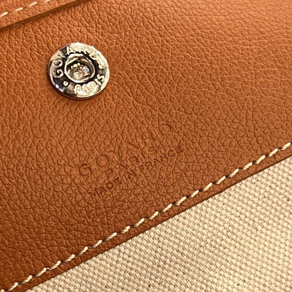 GOYARD Saint Louis PM Chevron Print Canvas Tote Bag Black Tan