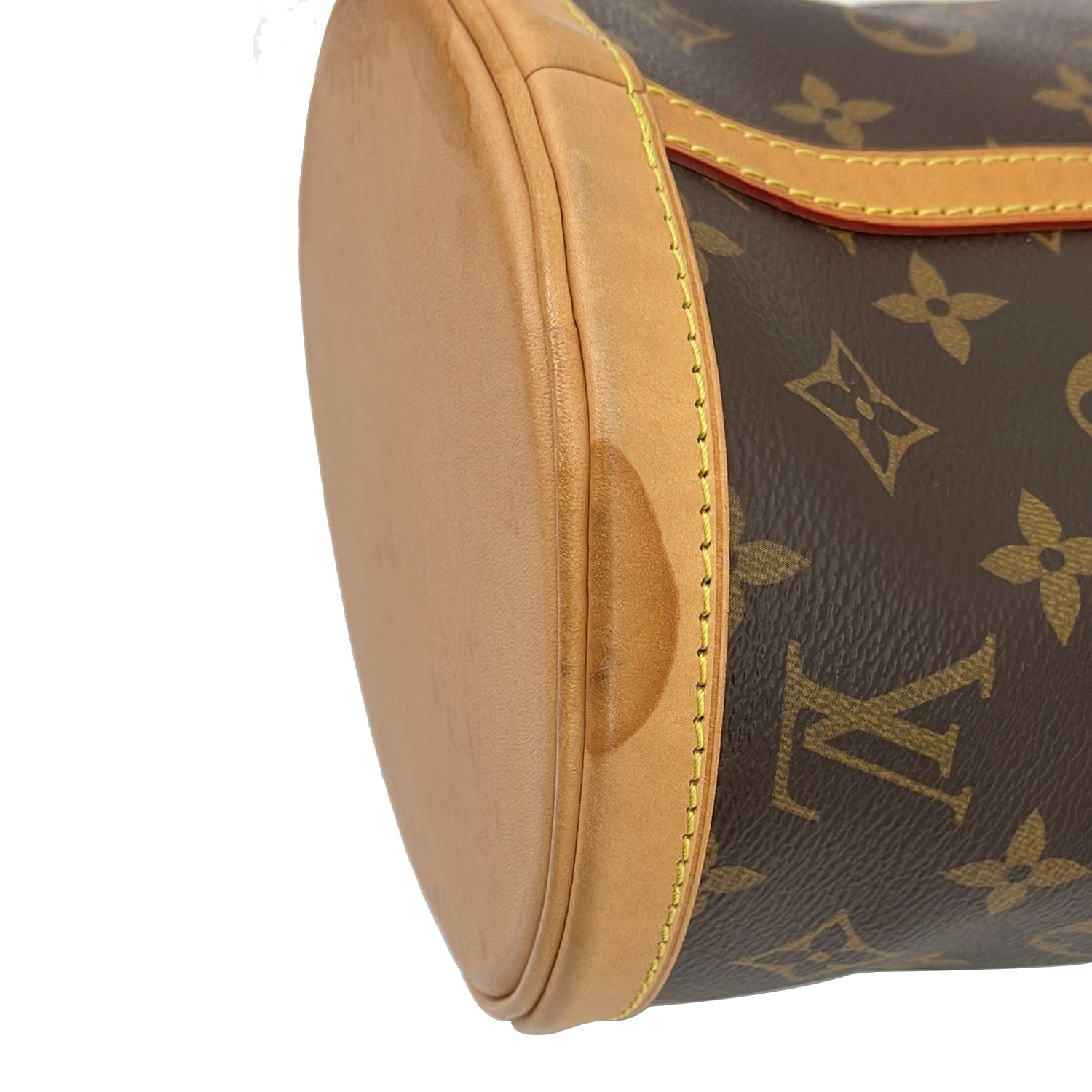 Louis Vuitton Brown Coated Canvas Monogram Duck Bag Gold Hardware