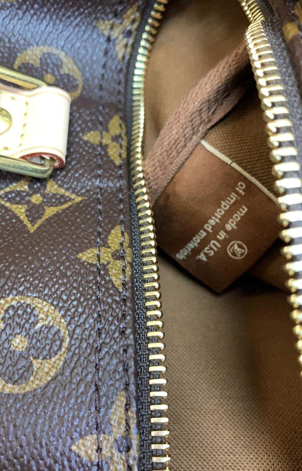 Louis Vuitton Speedy 30 Monogram Canvas Satchel Bag - made in USA