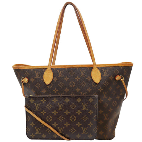 LOUIS VUITTON  Neverfull MM Monogram Canvas Tote Bag Brown