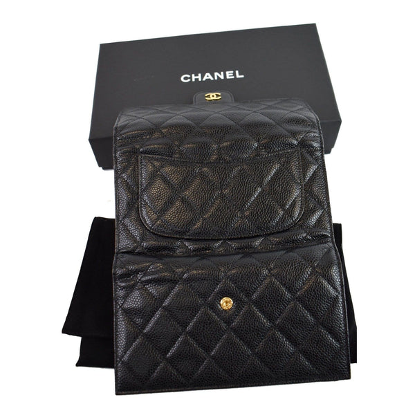 Chanel Large Flap Quilted Caviar Leather bag Black 