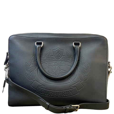 BURBERRY Ainsworth Leather Briefcase Bag Black