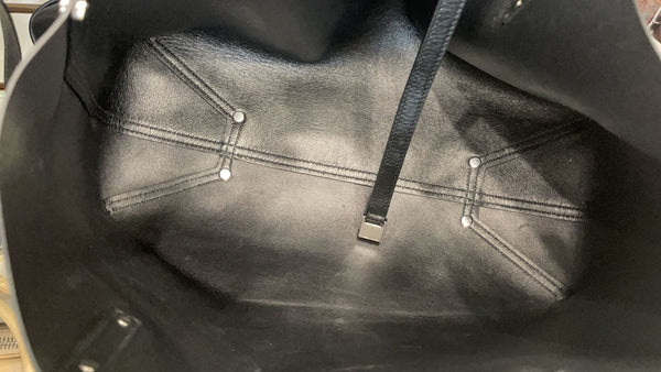 TIFFANY & CO Leather Tote Bag Black