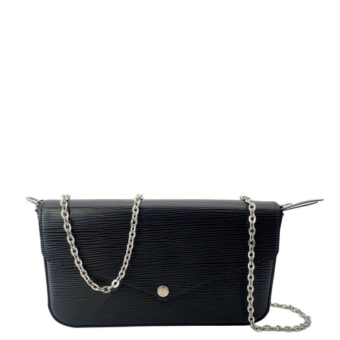 LOUIS VUITTON Felicie Pochette Epi Crossbody Bag Black - Hot Deals