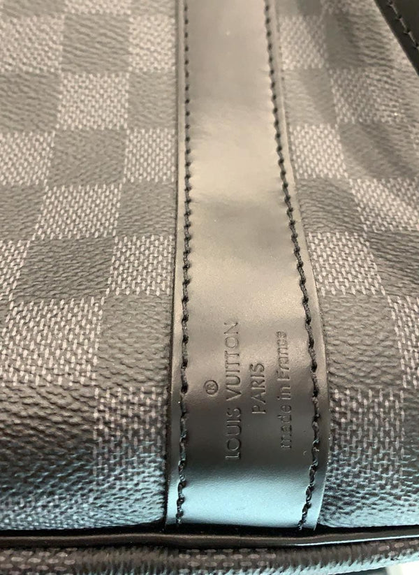 LOUIS VUITTON Keepall Bandouliere 55 Damier Graphite Travel Bag Black