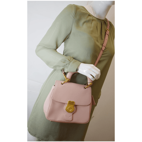 BURBERRY Trench Small DK88 Top Handle Crossbody Bag Ash Rose