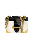 Prada Cahier Chain Leather Shoulder Bag White