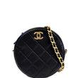 Chanel Round Quilted Caviar Leather Clutch Bag - Front