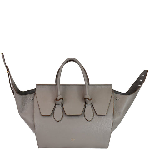 CELINE Tie Knot Mini Leather Tote Bag Grey