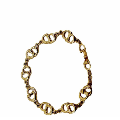 CHRISTIAN DIOR  CD Logo Chain Link Short Bracelet Gold
