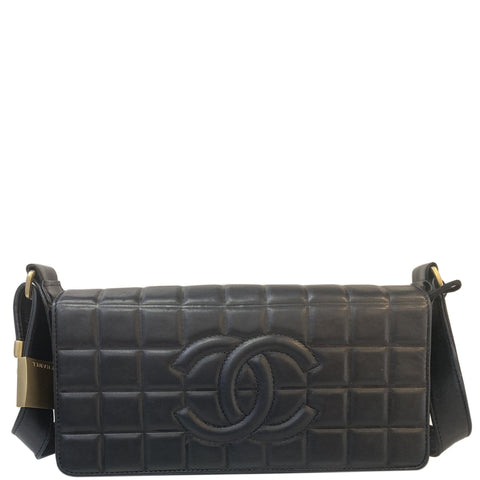 CHANEL CC Chocolate Bar Flap Bag Black