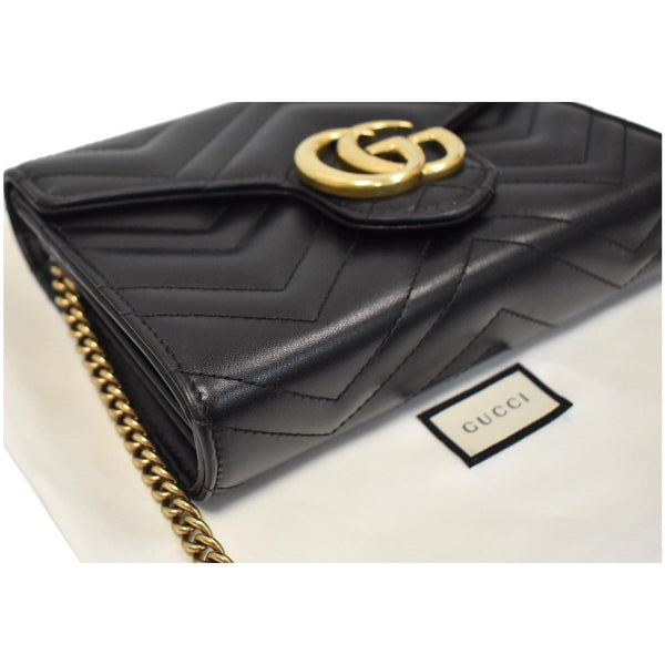 GUCCI GG Marmont Mini Matelasse Leather Crossbody Bag Black 474575