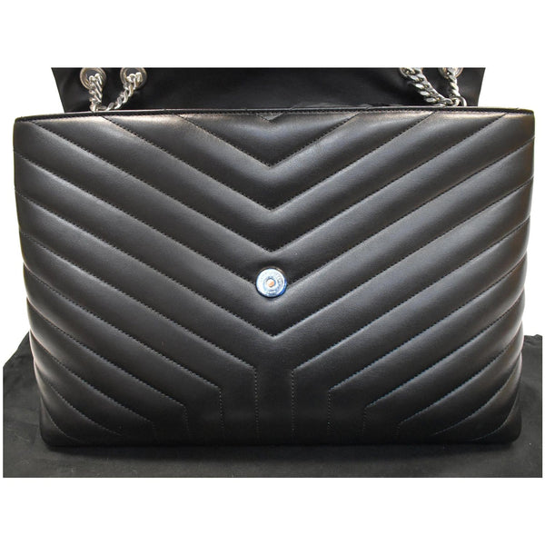 YVES SAINT LAURENT Large Loulou Calfskin Matelasse Chain Shoulder Bag Black