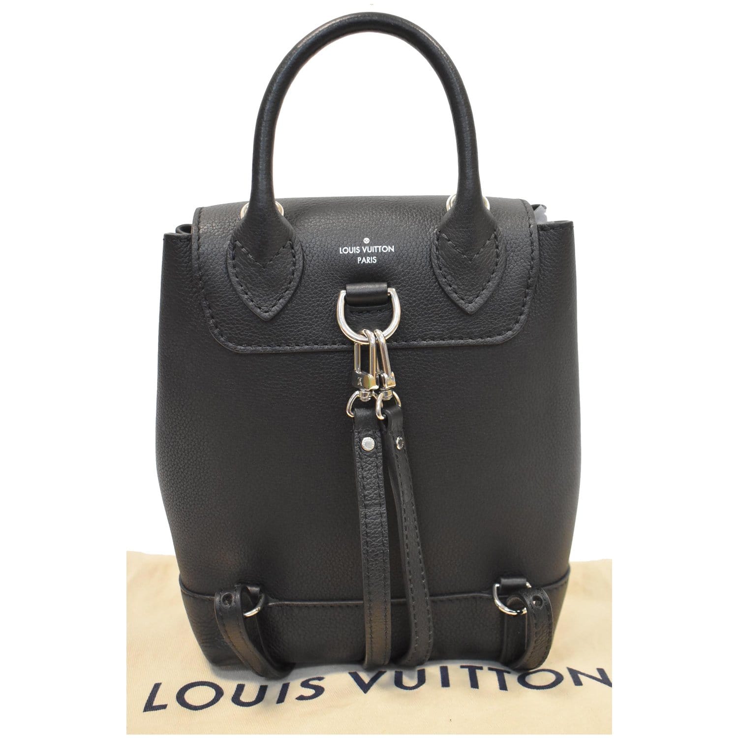louis backpack black leather