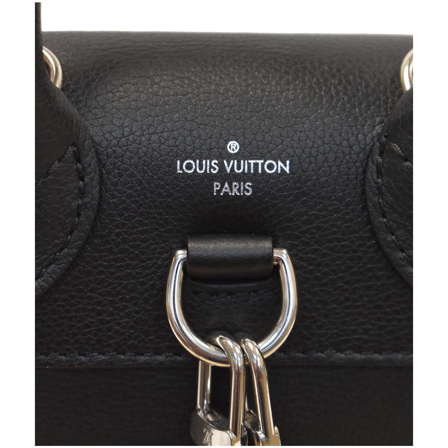 LOUIS VUITTON Calfskin Lockme Backpack Black Calfskin Leather