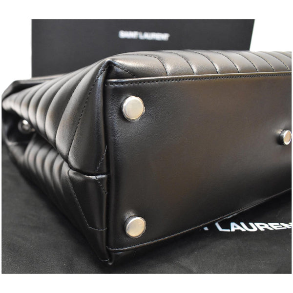 YVES SAINT LAURENT Large Loulou Calfskin Matelasse Chain Shoulder Bag Black