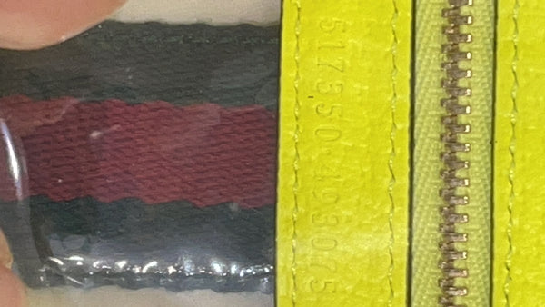 GUCCI Ophidia Mini GG Web PVC Crossbody Bag Neon Yellow 517350