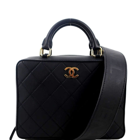 CHANEL Vanity Leather Crossbody Bag Black- sold