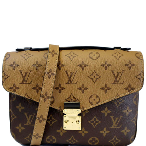 LOUIS VUITTON Metis Pochette Reverse Monogram Canvas Crossbody Bag Brown
