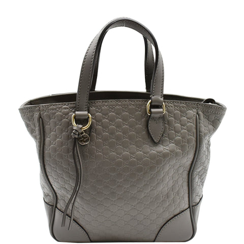 GUCCI Small Bree GG Guccissima Leather Tote Crossbody Bag Grey 449241