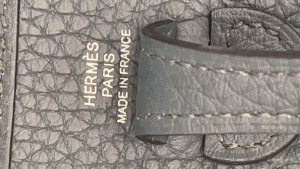 HERMES Evelyne TPM Clemence Leather Shoulder Bag Blue Slate - 15% OFF
