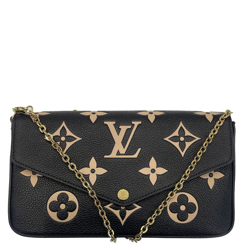 LOUIS VUITTON Felicie Pochette Monogram Empreinte Crossbody Bag Bicolor