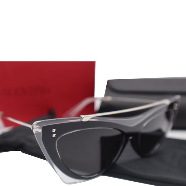 VALENTINO VA4041 5099/87 Crystal Black Sunglasses Gray Lens