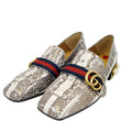Gucci Mid-Heel GG Snakeskin Loafer Size US 7 Grey - top front