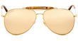 GUCCI Bamboo Aviator 24K Gold Mirror Lenses Unisex Sunglasses