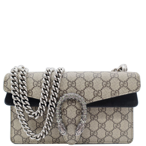 GUCCI Dionysus Small GG Supreme Shoulder Bag Beige 499623