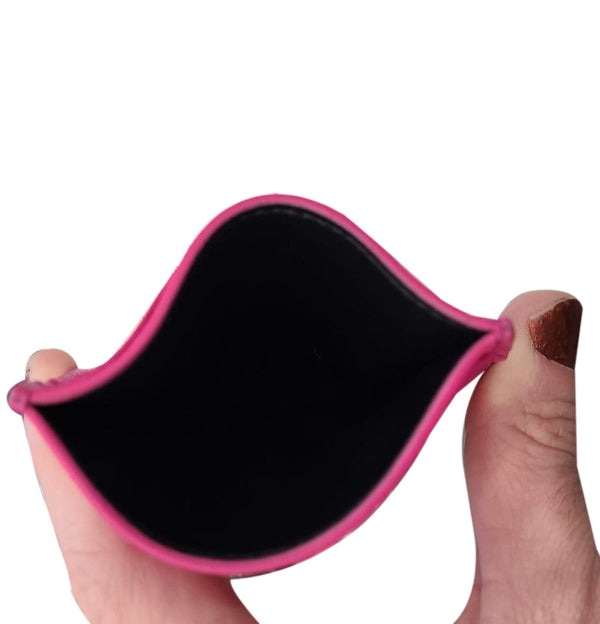 BALENCIAGA Leather Card Holder Pink