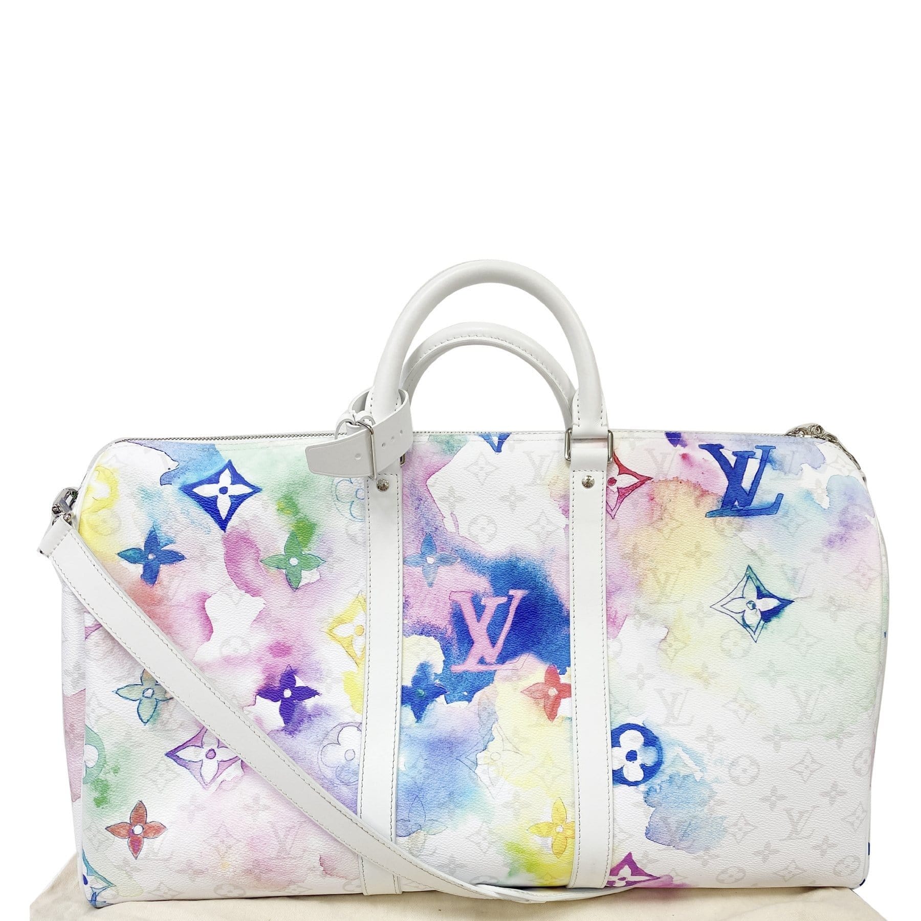 Louis Vuitton Keepall Bandouliere 50 Pastel Multicolor Duffle Weekend  Travel Bag