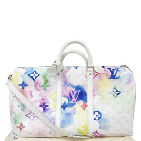 Louis Vuitton Watercolor Keepall 50 Bandouliere Travel Bag - multicolor