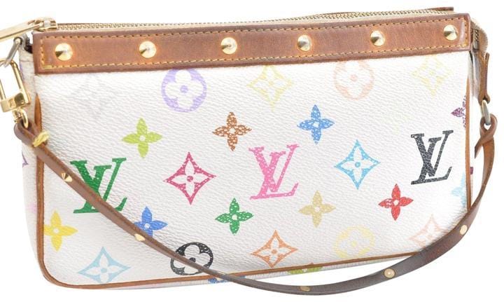 Louis Vuitton Pochette Accessoires White Monogram Multicolor Canvas Shoulder Bag