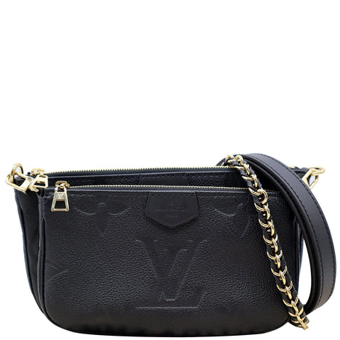LOUIS VUITTON Multi Pochette Accessoires Monogram Empreinte Shoulder Bag Black