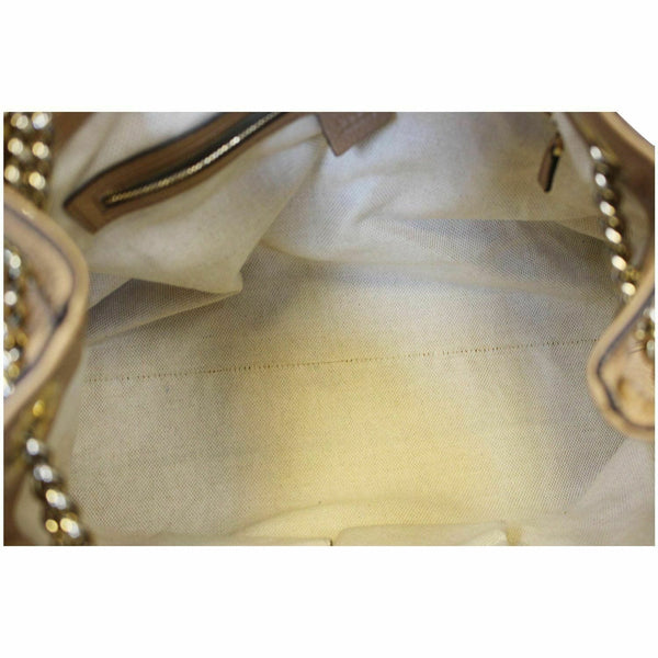 GUCCI Soho Pebbled Leather Chain Shoulder Bag 308982 Beige